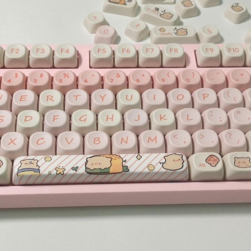118 Tasten Pinkes Schwein Tastenkappen PBT Farbsublimation MOA Profil für Schalter Passend für 61/64/68/87/96/104/108 Tastatur Tastenkappen