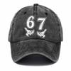 For New PVC Men's Vintage Washed Digital Printed Logo Sunshade Baseball Cap 6-Panel Adjustable