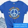 Camiseta Make Love Not Fascism, Camiseta com Símbolo da Paz Antifascista, Camiseta Protesto Retro Flower Power, Presente para Ativista Anti Trump, Camiseta Liberal Progressista