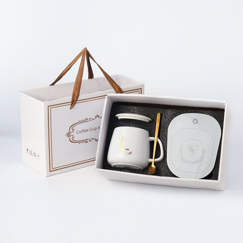 

Керамическая кружка с подогревом в подарочной коробке для бизнеса, офиса и дома, для подогрева горячего молока, кофейная кружка, кипяток, кружка с постоянной температурой 301-400ml