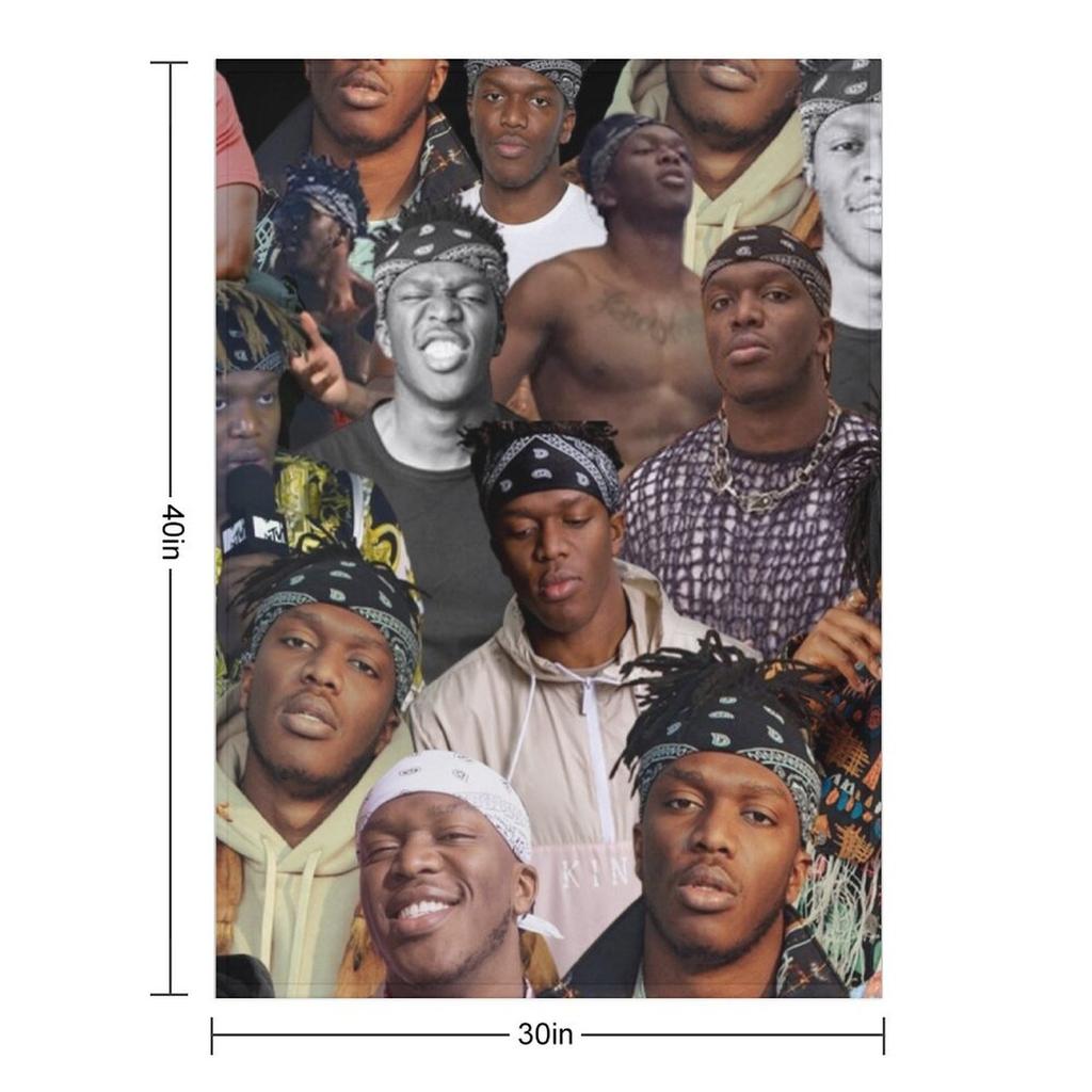 ksi photo collage Throw Blanket Softest Thins Beach cosplay anime Blankets