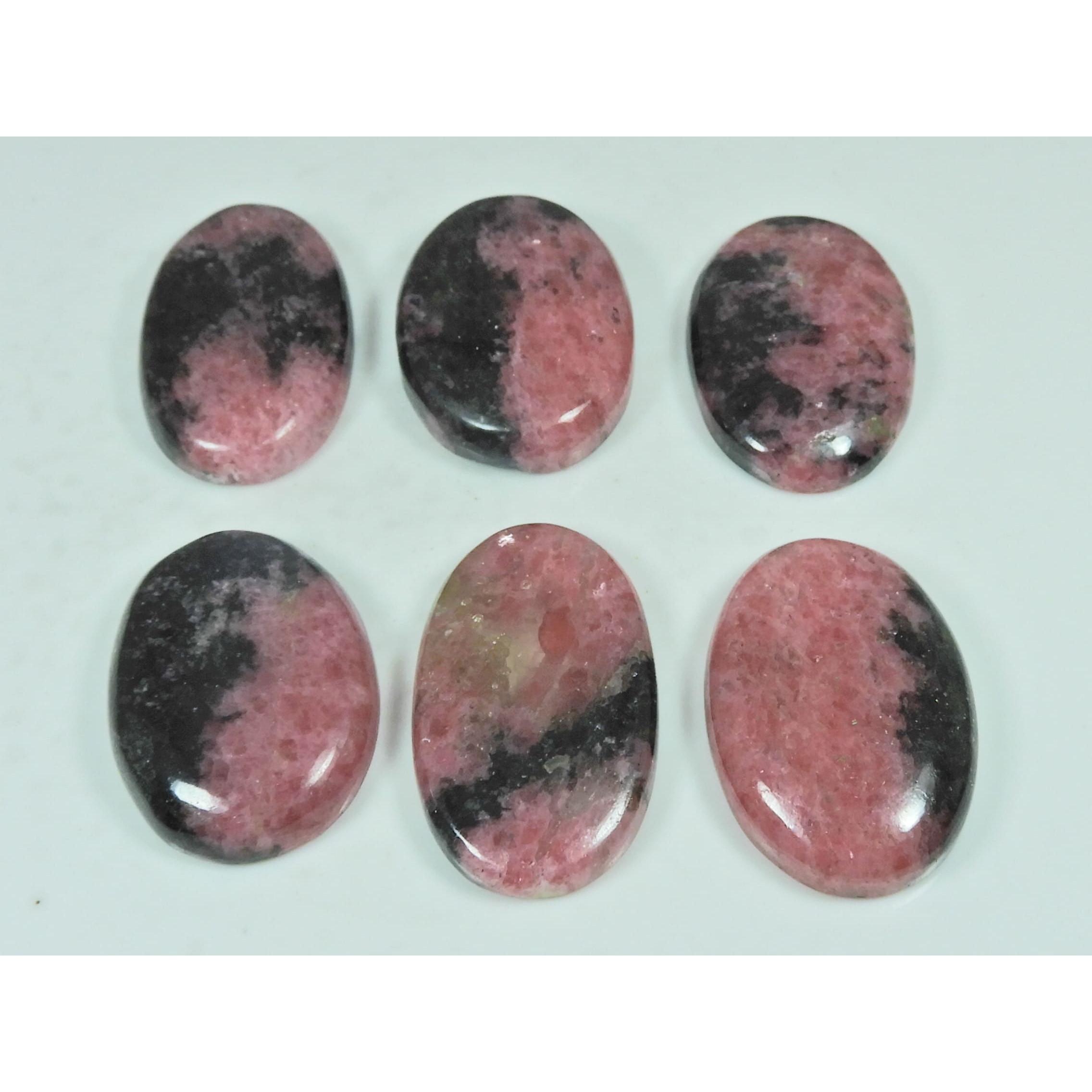 325Cts. Natural Rhodonite Oval Shape Cabochon Loose Gemstone 06Pcs Lot C-2923