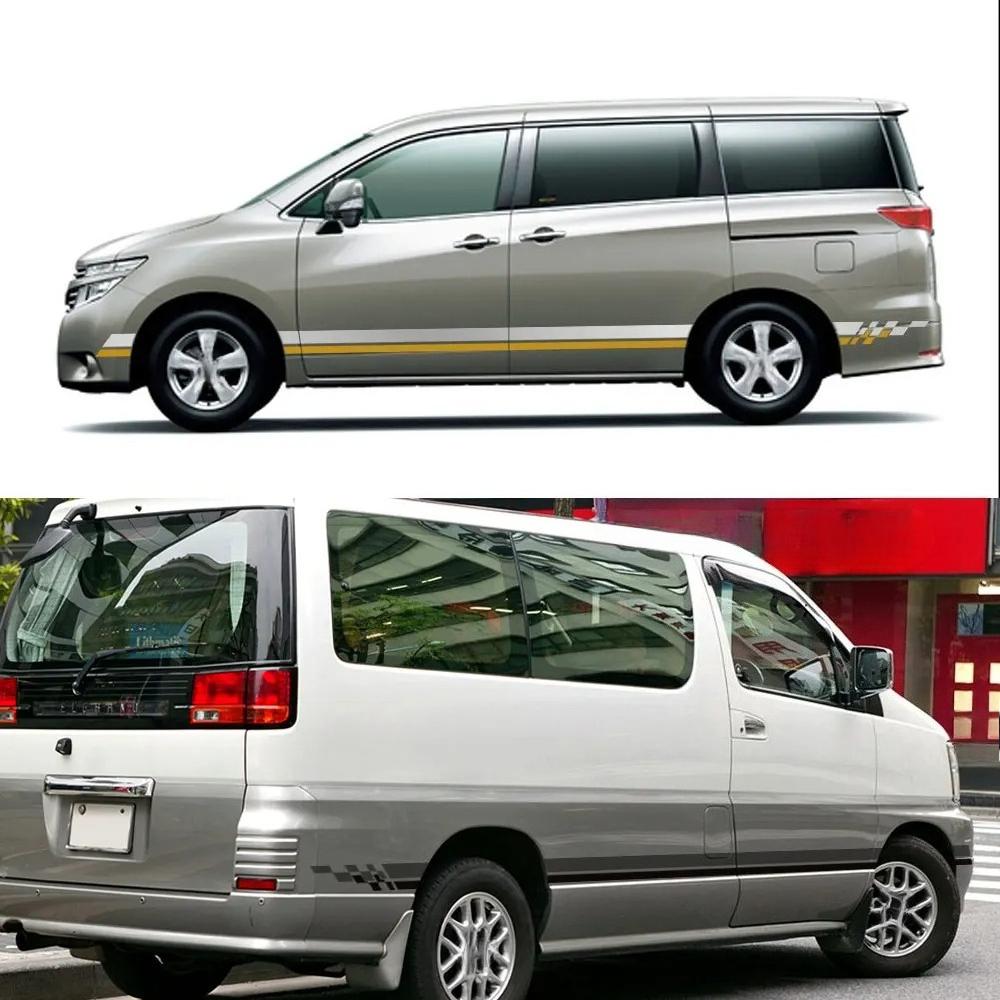 Car Side Stickers For  Elgrand E50 E51 E52 2.5 3.5 Parts Camper Van Line Graphics Tuning Accessories Vinyl Decor Decals