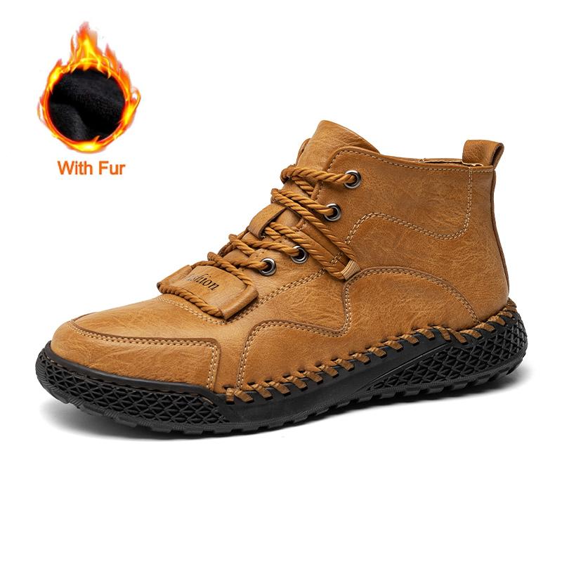 Fashion Handmade Leather Casual Men Shoes Design Sneakers Lightweight Breathable Versatile Men Outdoor Walking Shoes Plus Size 38-46