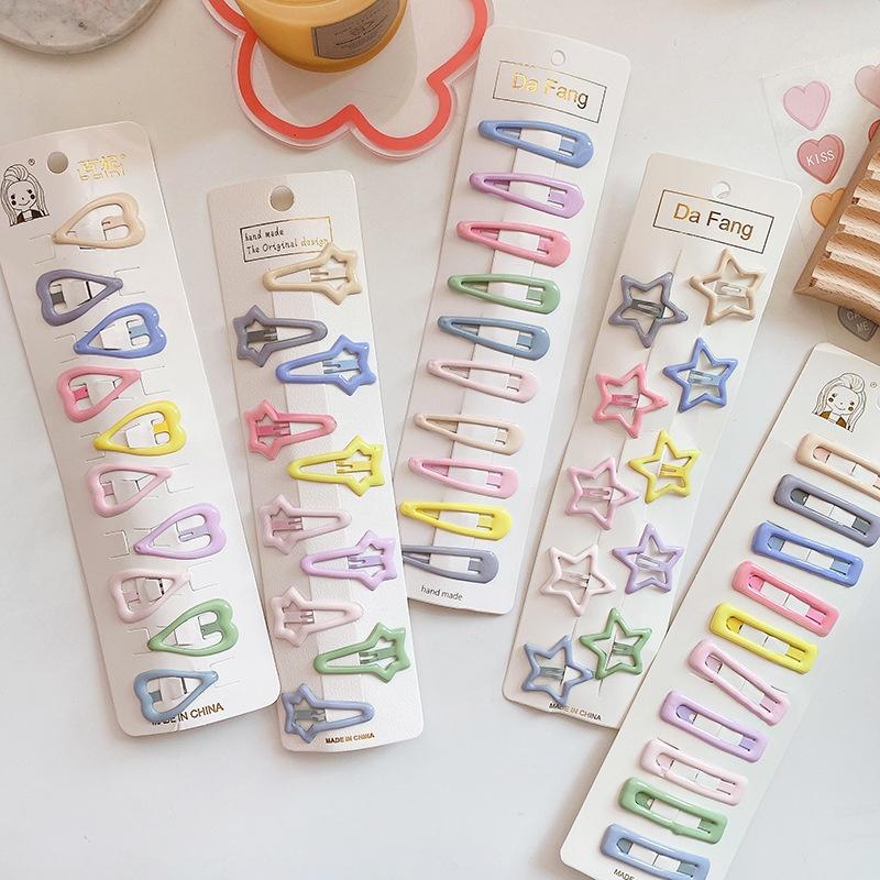 5/10 piece Broken Hair Bangs Hairpin Sweet Set Korean Girl Cute Hair Clip Set Cartoon Popular Hair Tie Hairpin Hair Accessories