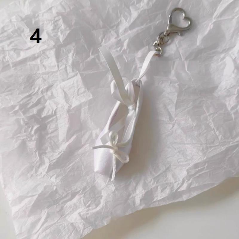 Vibrant Color Mini Satin Ballet Shoes Keychain Delicate Ribbon Bows Fashion Backpack Pendant for Dance Enthusiasts Holiday Gift
