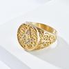 2023 New Style Stainless Steel Cubic Zirconia Ring Fashion Retro Freemasonry G Rings Men's Jewelry