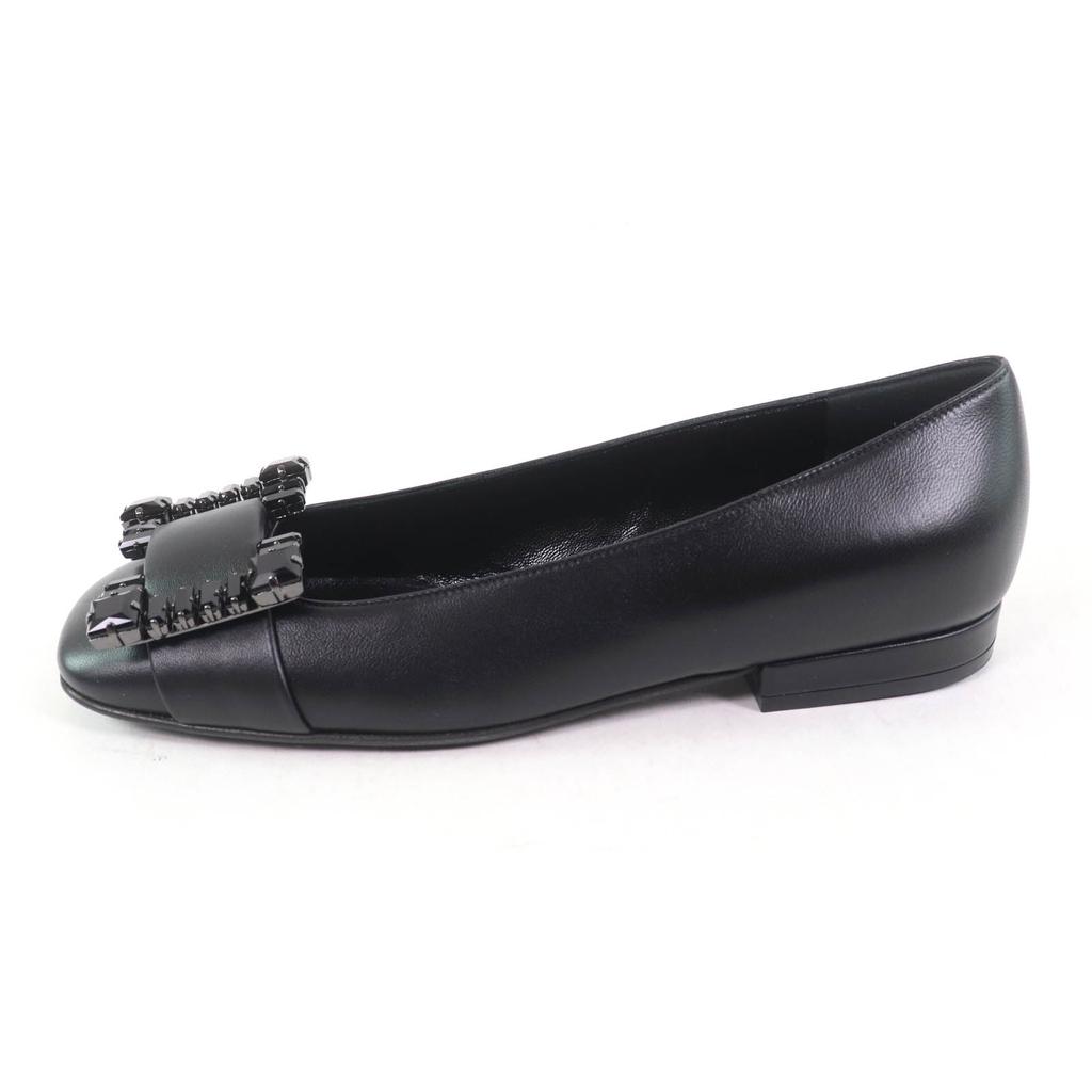 Pristine Sergio Rossi Pumps SR PRINCE Jeweled Square Toe Leather Black Leather  Used