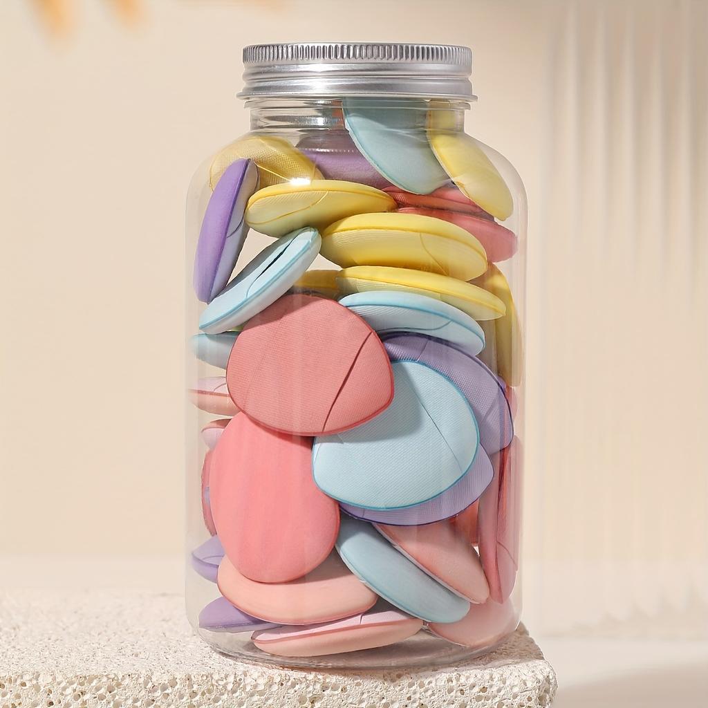 50pcs Finger Puff Makeup Puff, ,Suitable For Foundation, Concealer, Eye Shadow,Beauty Makeup Tools