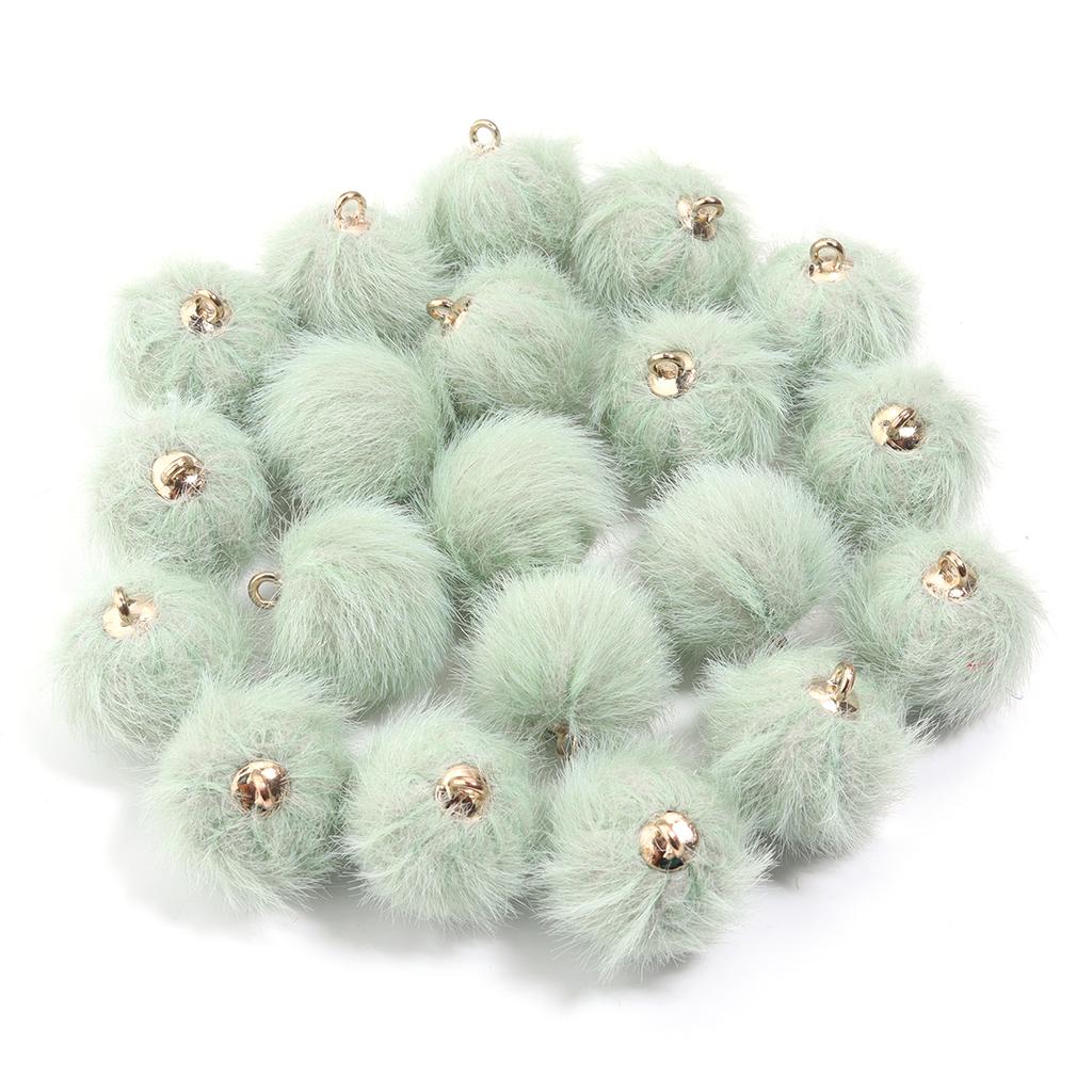 20pcs 16mm Plush Fur Covered Ball Beads Charms Cute Pompom Charms For Jewelry Making DIY Bracelets Necklace Earrings Accessories