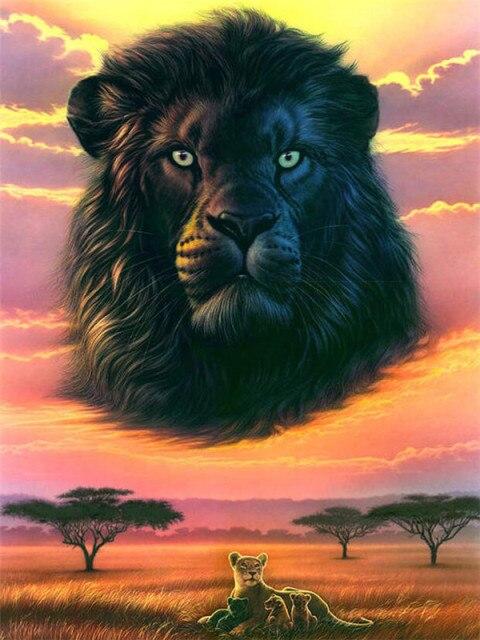 Pictură cu diamant Leu, pătrat complet, rotund, cusătură de cruce, broderie cu diamante, mozaic de animale, acut, decor pentru acasă