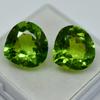 Natural Green Peridot 16.2 Ct Pear Cut CERTIFIED Loose Gemstone PAIR For Jewelry