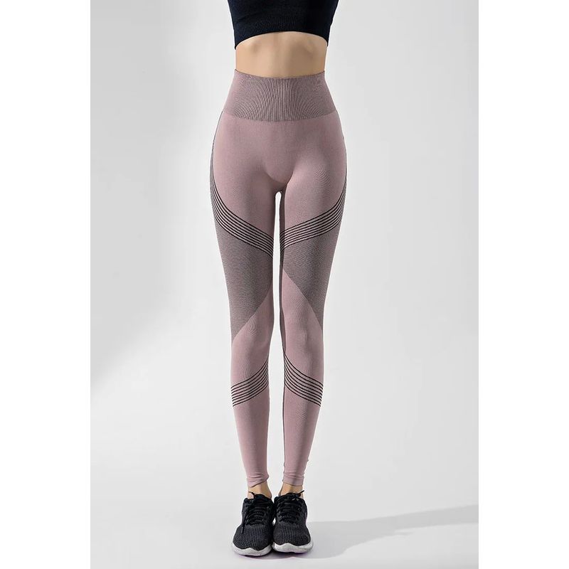 

Эластичные облегающие фитнес-брюки с высокой посадкой, стрейчевые, облегающие, фитнес-брюки Pink L(L)