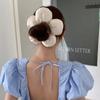 Cloth Flower Scrunchies Flower Shape Exaggerated Hair Ring Large Satin Hair Scrunchies  Lady
