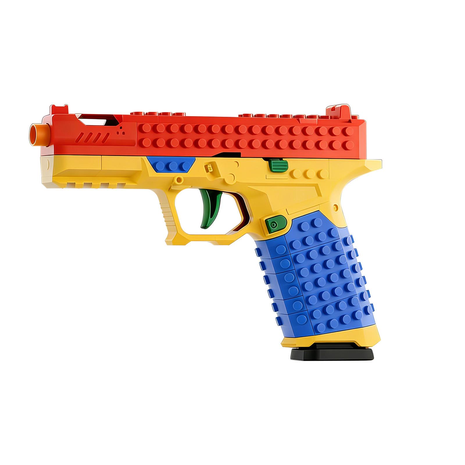 DOWMOO DIY Building Block Toy Gun Model with Ejecting Shells - Educational, Durable, Eco-friendly.