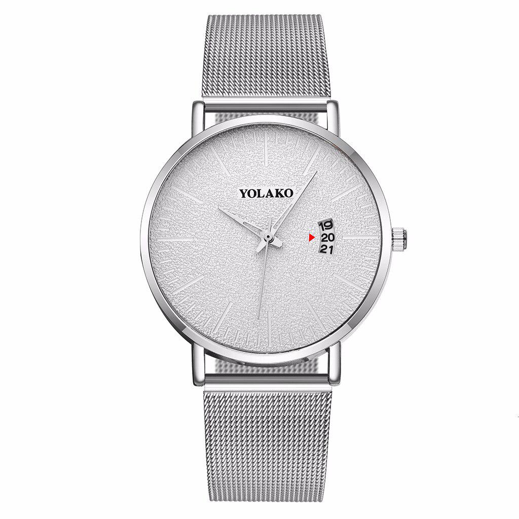 Simple Mesh Belt Men's Watch Business Male Ckock YOLAKO Fashion Calendar Quartz Watches Erkek Kol Saati Chronograph