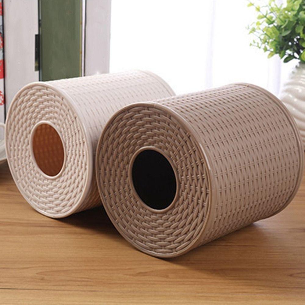 Dekorative Simulations-Rattan-Taschentuch-Aufbewahrungsbox Rollpapierhalter Behälter Badezimmer