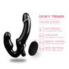 Vibrador consolador de 10 velocidades sin tirantes, doble vibración, vibrador remoto inalámbrico, estimulación del clítoris, tapón Anal, productos sexuales