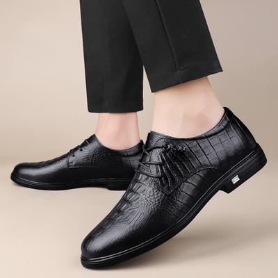 2024 Luxusmarke Frühling Echtleder Schuhe für Herren Schnürschuhe Oxfords Gentleman Stilvolle Hochzeit Büro Business Casual Schuhe