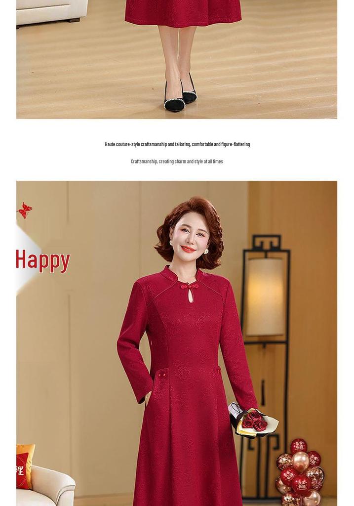 2026 Spring Wedding & Banquet Dress - Chinese Style for Middle-Aged Mothers, Perfect for Everyday Wear