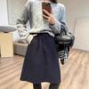 Max Daex Woolen Midi Skirt – Hidden Meat Bud Design for Simple Commuting, Ideal for Autumn/Winter.