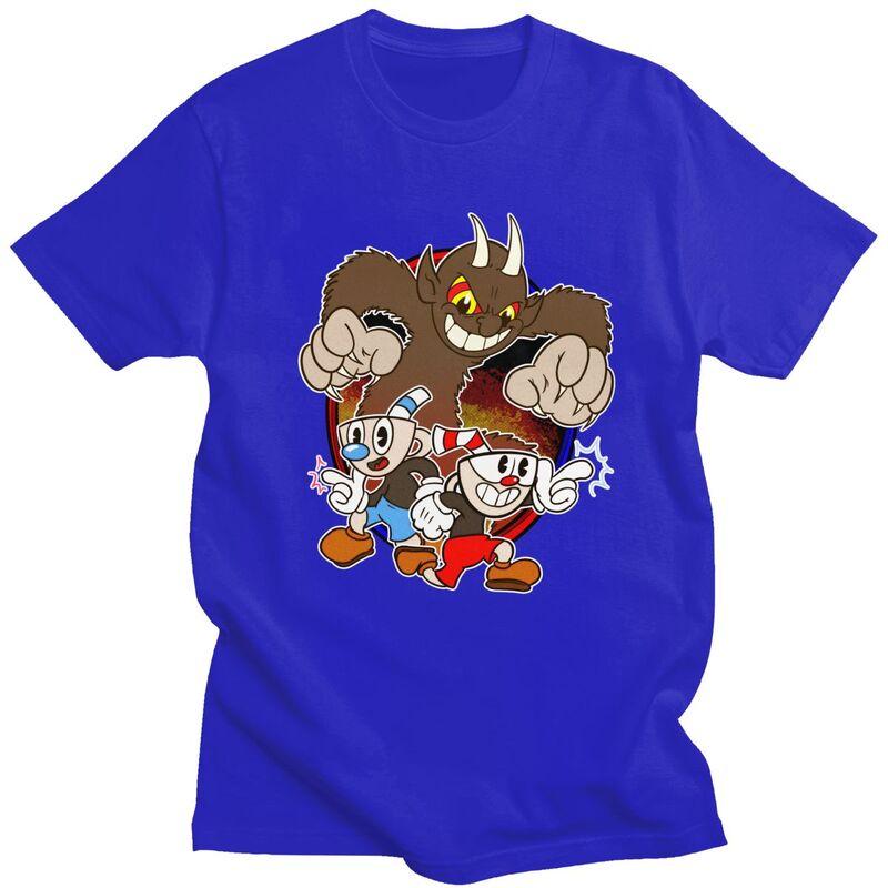 Custom Hot Game Cuphead T Shirts for Men 100 Cotton Tees Tshirts Tshirt