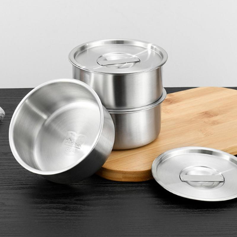 Nerezová miska na dušené vejce Ramen Rýže Ovocný salát Dušené misky s víčky Polévkový hrnek Nádoba na jídlo Kuchyňské nádobí Potřeby