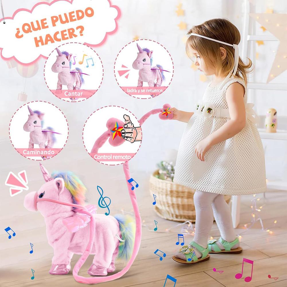 Electric Plush Horse Toy Cute Horse Plushies Creative Music Little Horse Toy Battery Operated PP Cotton for Birthday Gifts