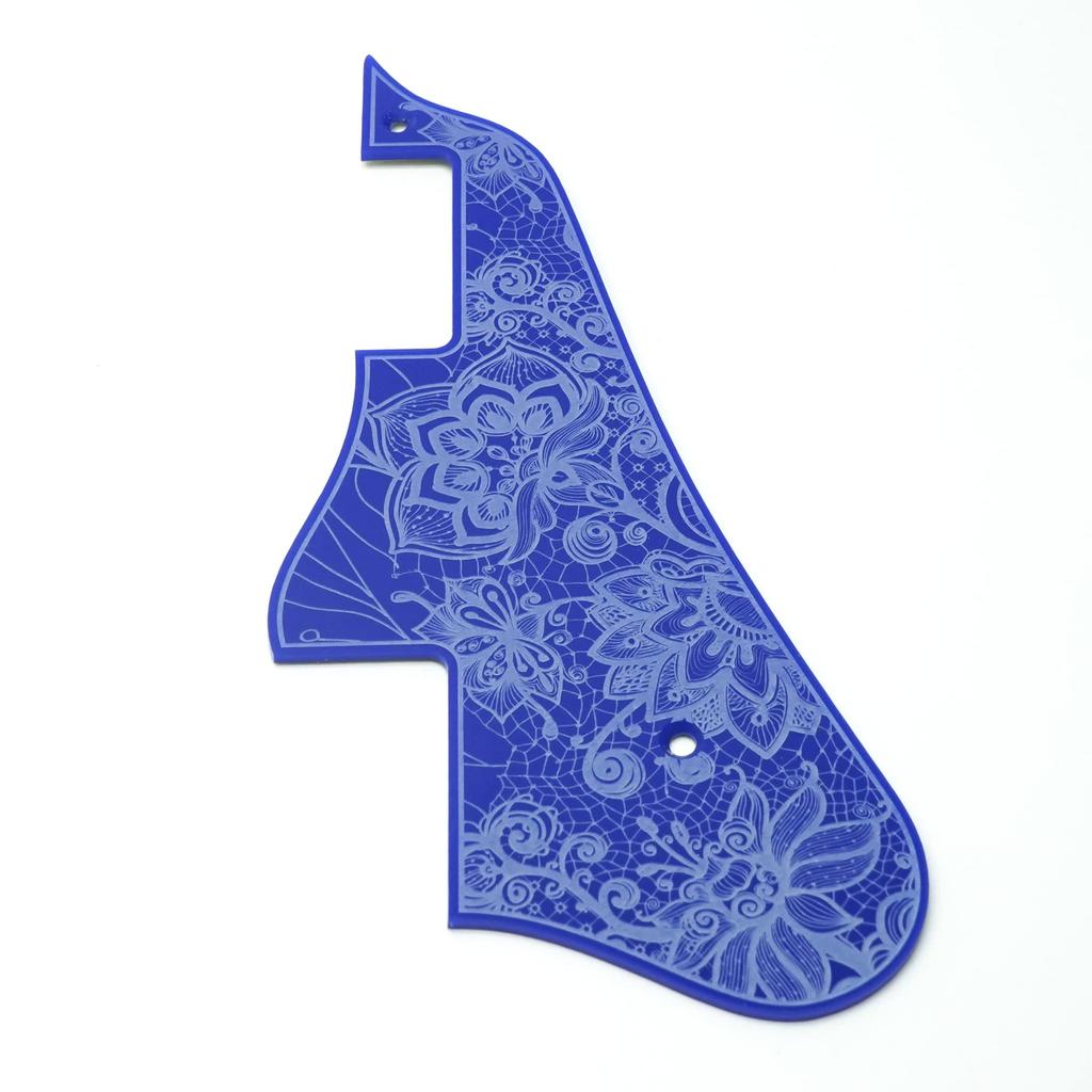 SCORELAY PICKS Les Paul Pickguard [Flower Engraving] Blue