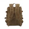 Backpack Male Student Backpack Retro Travel Bag Waterproof Canvas with Top Layer Leather Computer Travel Bag
