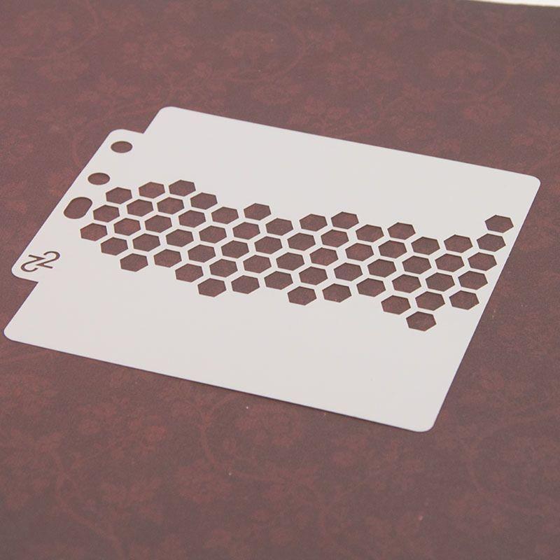 24TE Hexagon Painting Stencil Plastic Template DIY Embossing Stamping Album Cards