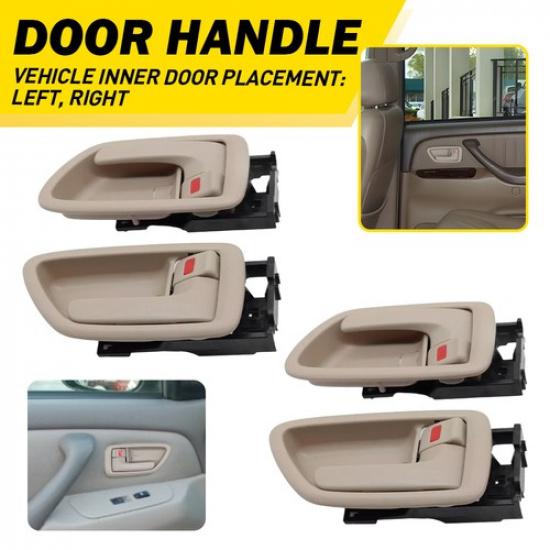 4X Rear Interior Beige Front Handle Door 2000-2004 +Bezel For Toyota Avalon