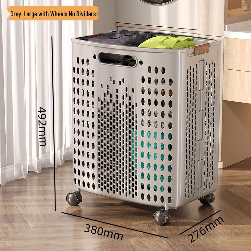 Extra Large Foldable Laundry Basket with Wheels - High Capacity, Movable & Durable
