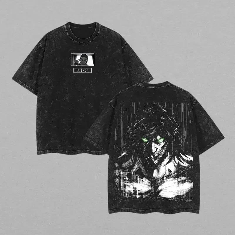 

Summer Mens Washed T Shirt with Allen Jagger Print Cotton T Shirt Suitable for Anime Theme Parties and Casual Occasions S