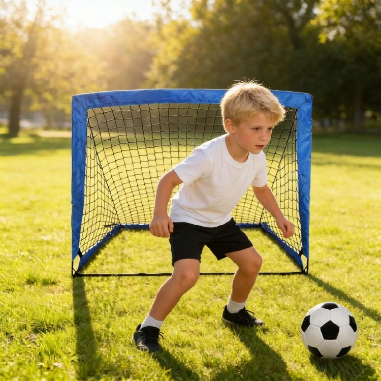 Full Soccer Practice Collection With Foldable Goal Exercise Markers And Inflator For Indoor Outdoor Tasks