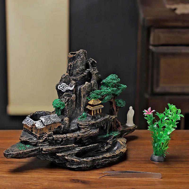Hjemmeinnredning Stor harpiks Helling Røkelsesbrenner Zen Innendørs Ornament Røkelsesbrenner Stue Dekorasjon Røkelse Foss