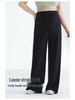 Women's Fleece-Lined Wide-Leg Sports Pants: Loose Fit, Plus Size (up to 220 Jin), Perfect for Running, Yoga, and Fitness.
