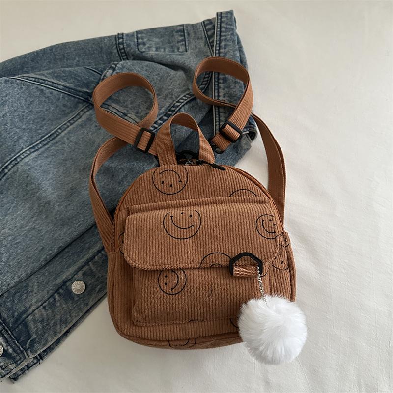 

Повседневный универсальный вельветовый однотонный милый смайлик универсальная дорожная косметичка на одно плечо через плечо на два плеча многоцелевой коричневый