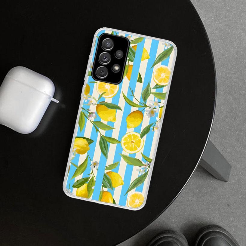 Citrus Limon Linnaeus Phone Case Cover for Samsung Galaxy A12 A22 A32 A52 A72 A02S A51 A50S A31 A20S A10S Note 20 Ultra 10 Plus