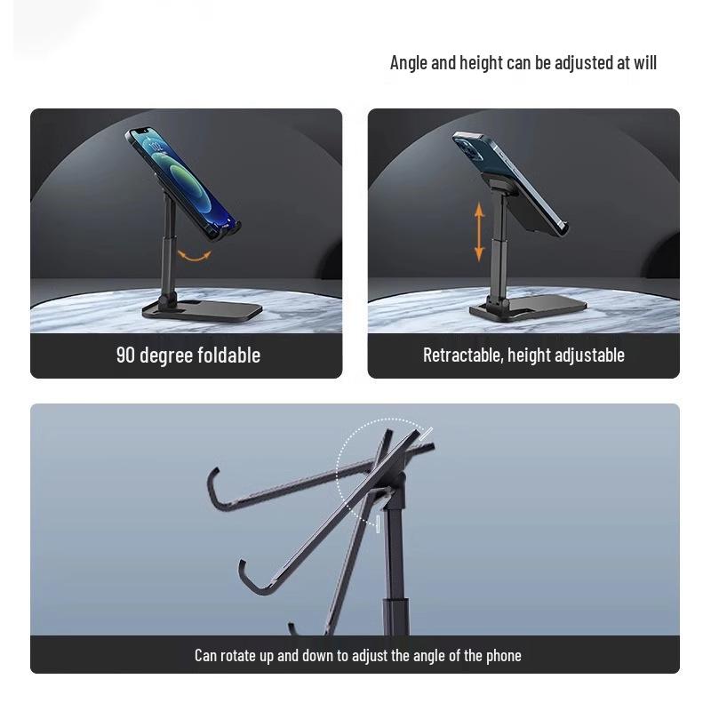 Adjustable Aluminum Phone & Tablet Stand: Foldable, Weighted Base