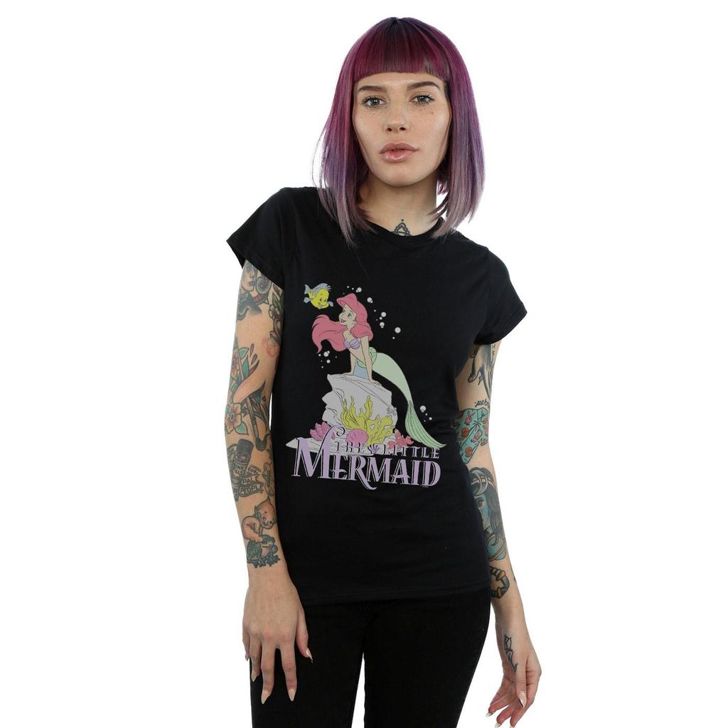 Disney Womens/Ladies The Little Mermaid Faded Nostalgia Cotton T-Shirt