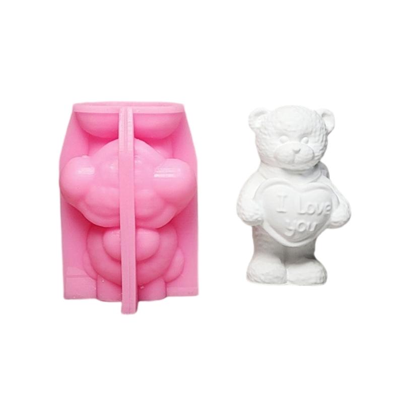 Bear Statue Silicone Candle Molds for Making Candle Soap Chocolate Candy Cake Home Decoration Epoxy Resin Silicone Molds