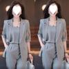 A Three-piece Professional Suit Set for Women's Summer Fashion, Slimming and Stylish Harem Pants