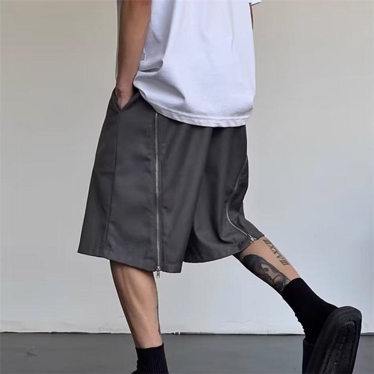 

Мужские американские ретро шорты на молнии - Модный свободный крой для лета 2XL серый