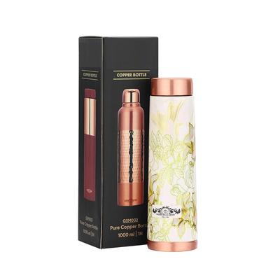 100% Pure Copper Water Bottle with Ample Design Experience Ayurvedic Harmony Pure Copper Water Bottle Joint Less