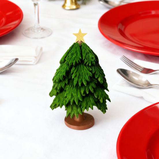 Christmas Tree Trivet Set 3D Printing Christmas Tree Coasters Green Xmas Trees Trivet with Star Stirring Stick for Hot Dishes Pot Bowl Teapot