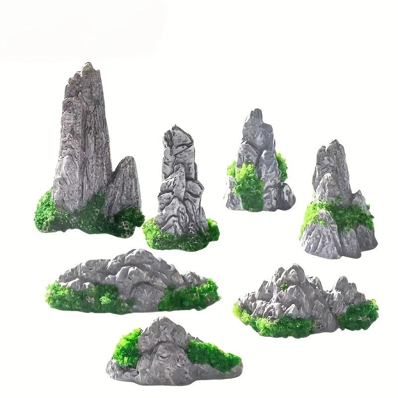 28pcs Mini Artificial Mountain Decoration for Zen Garden Resin Bonsai Accessories Small Sculptures for Decorative Pots Fish Tank