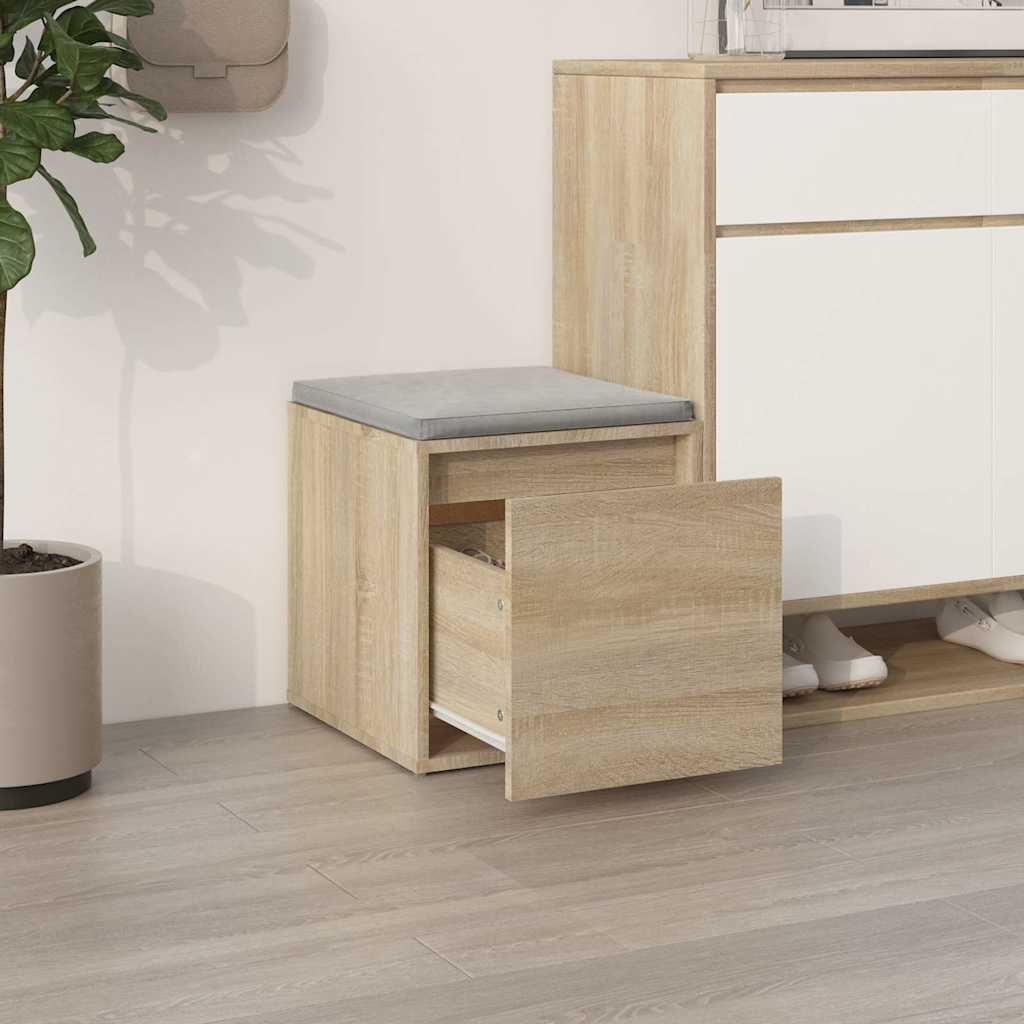 Vidaxl Hocker mit Schublade, Farbe Sonoma-Eiche, 40,5X40X40 Cm
