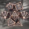 7 Pcs Black Copper Skull Metal Dice Solid Metal Polyhedral Dice Set Suitable for Role-Playing RPG Board Game Card Game
