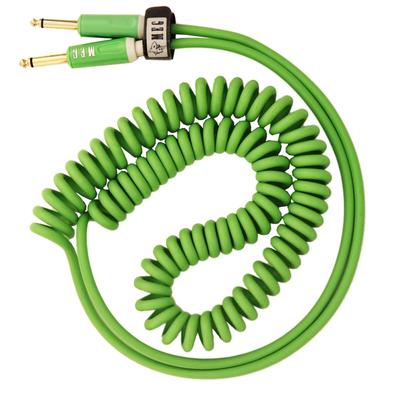 Aestivate Guitar Coiled Cable Bass Shield Curl Cord 10ft3m (Green)